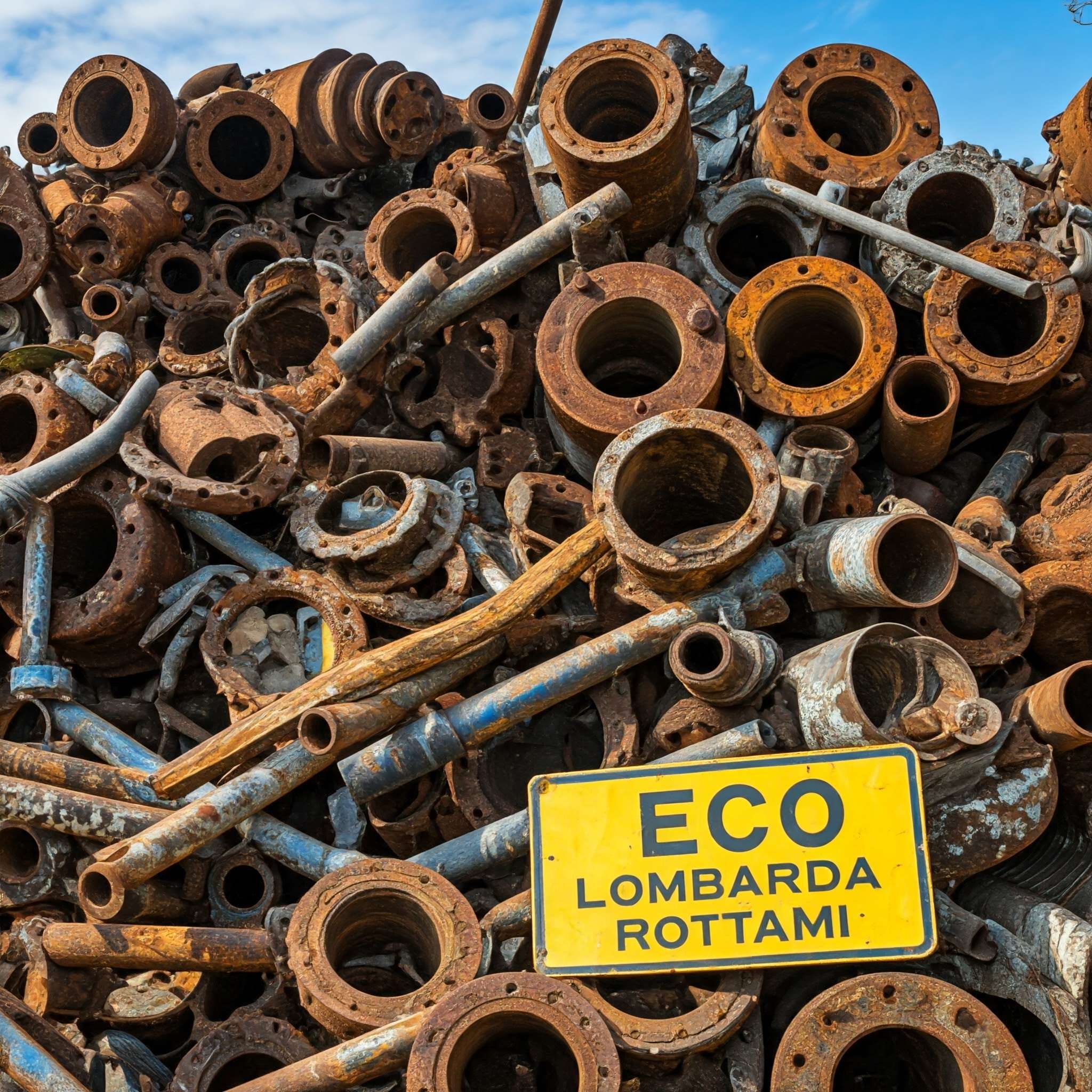 Un mucchio di scarti metallici da riciclare.