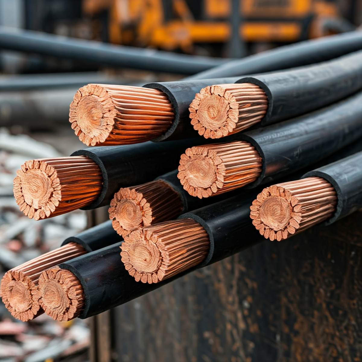 Un gruppo di cavi elettrici sguainati da smaltire a Pavia.