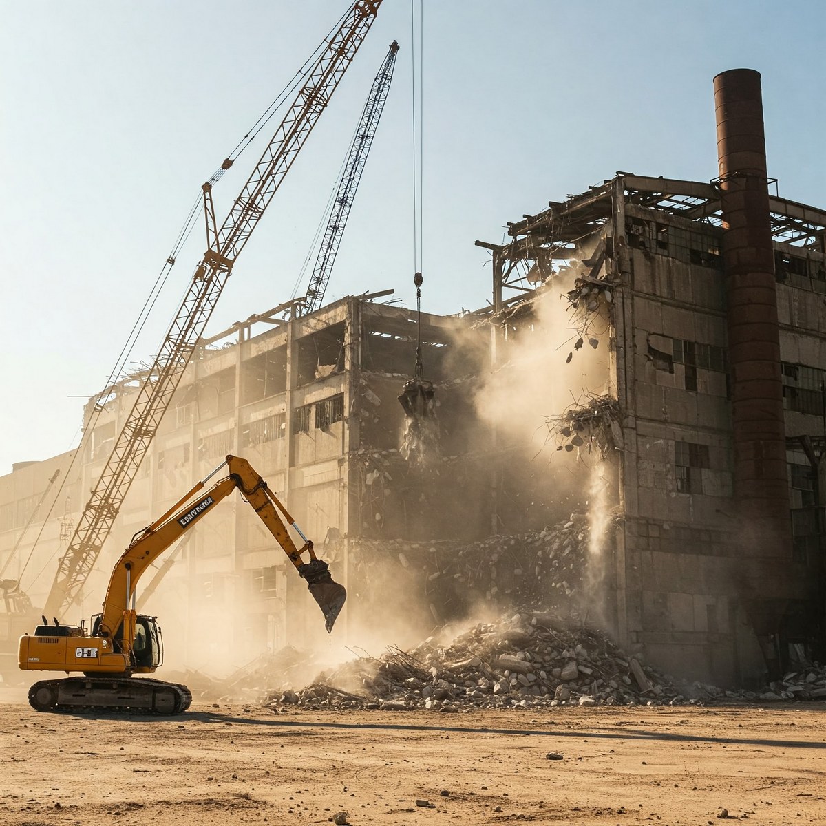Tecniche di demolizione di capannoni industriali a Pavia e provincia.