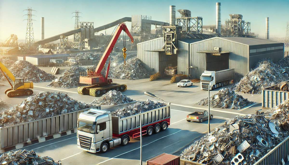 Un piazzale dove avviene il recupero dei rottami ferrosi.